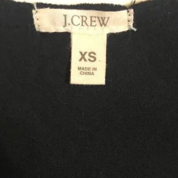 J. Crew Layering Black Tiered Ruffle Sequins Scoop Neck Tee Tank Top Blouse XS - Picture 6 of 7